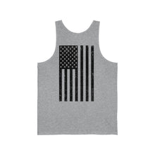 Load image into Gallery viewer, Valkommen W/ Flag Black Unisex Jersey Tank
