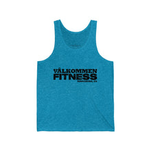 Load image into Gallery viewer, Valkommen W/ Flag Black Unisex Jersey Tank
