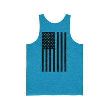 Load image into Gallery viewer, Valkommen W/ Flag Black Unisex Jersey Tank