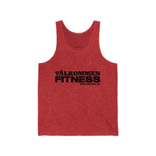 Load image into Gallery viewer, Valkommen W/ Flag Black Unisex Jersey Tank