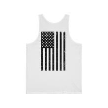 Load image into Gallery viewer, Valkommen W/ Flag Black Unisex Jersey Tank
